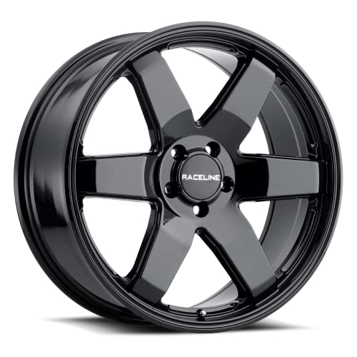 Raceline Wheels 942B ADDICT Wheel Black 18X8'5X114.3 Bolt Pattern 35mm Offset/(5.88'B/S) 6 Spoke Aluminum Passenger Car Wheels, Full Size Replacement Black Car Rims