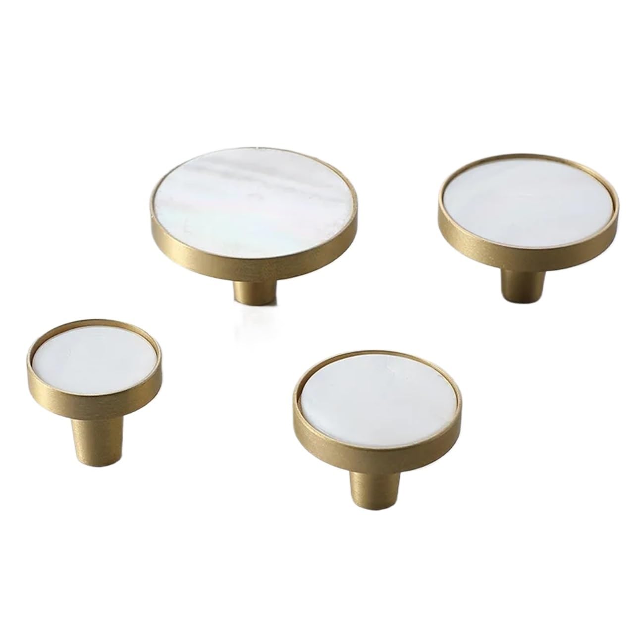 bogniga Handle Knob 25PCS Brass Decorative Kitchen Drawer Cabinet Knobs White Cupboard Dresser Wardrobe Pulls(22x25mm)