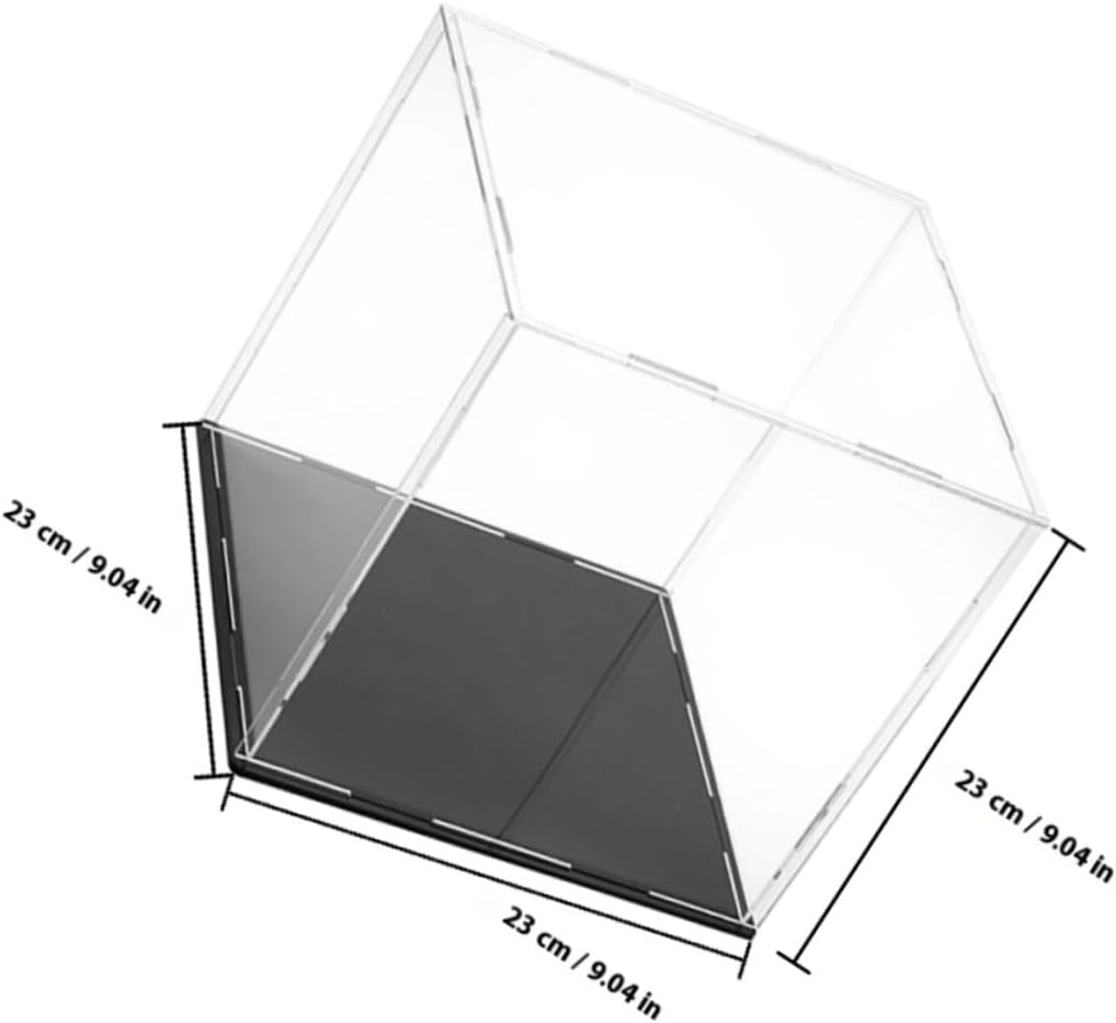 Acrylic Display Case for Football and Basketball 23x23x23cm Dustproof Showcase Box for Sports Memorabilia Action Figures Storage