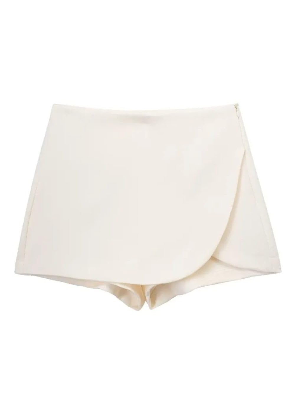 SWEPER Jupe Courte Femme - Style Court Femmes Shorts Jupe Été Vintage Taille Haute Côté Fermeture Éclair Pantalon Court Femme Chic Droite Skorts Shorts