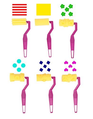Carykon Artist Studio Sponge Painters Paint Rollers, set of 6 (6 rollers-Pattern)