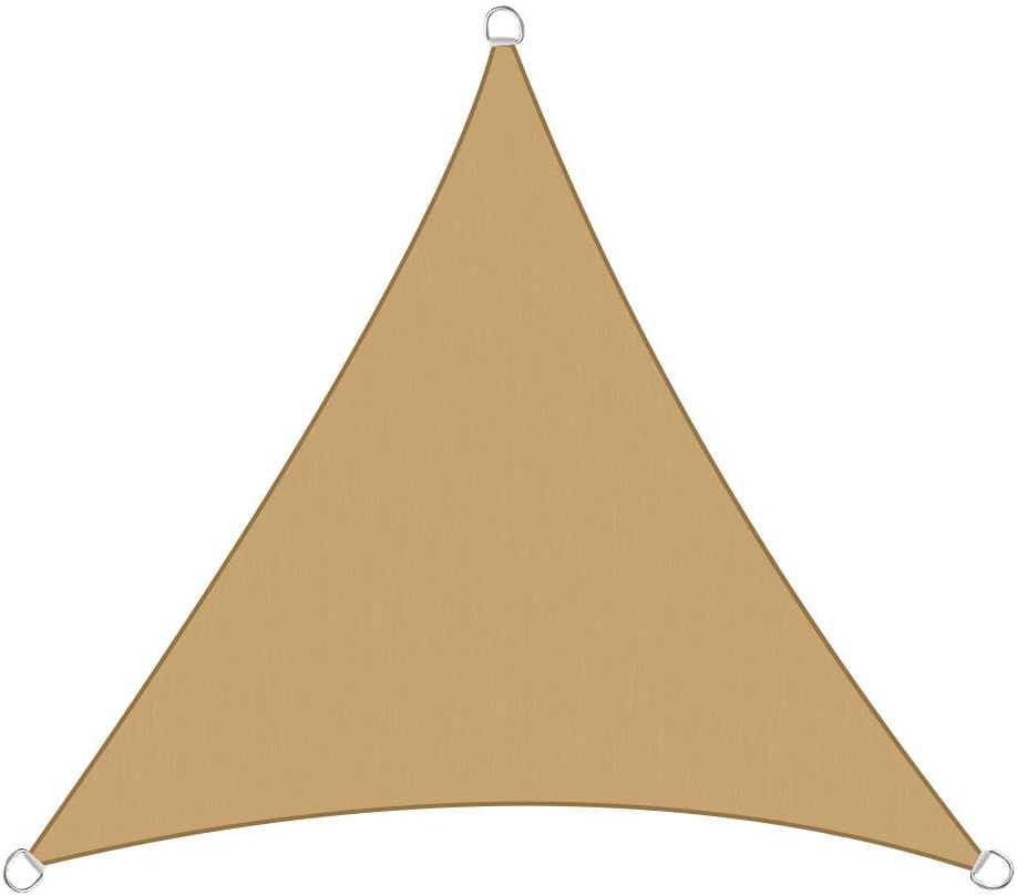 LITA Toldo triangular impermeable para terraza, 3 x 3 x 3 m, toldo para balcón, lona UV, protección solar, jardín, piscina, camping, protección solar, arena