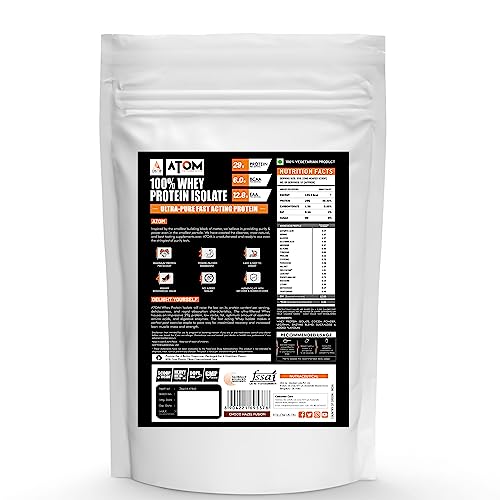 Image of Asitis Nutrition ATOM Whey Protein Isolate 2kg | 30g protein, 6.1g BCAA & 13g EAA | Ultra Pure-Fast acting Protein | Choco Hazel Fusion Flavor