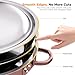CAMMOO Rose Gold 4 Pack Chafing Dishes for Buffet, 18/8 (304) Stainless Steel Food Pan with Lid, 6QT Round Chafing Dish Buffet Set Food Warmer, Food Warmers for Parties Buffet Catering Events Dinners