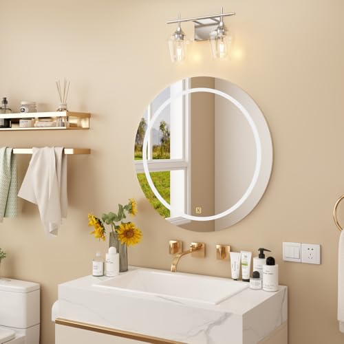 Image of Vanity Bathroom Light, 2-Light Bathroom Light Fixtures Over Mirror, Silver Vanity Lights for Bathroom with Clear Glass, Modern Wall Lamp for Cabinet Hallway, Bedroom