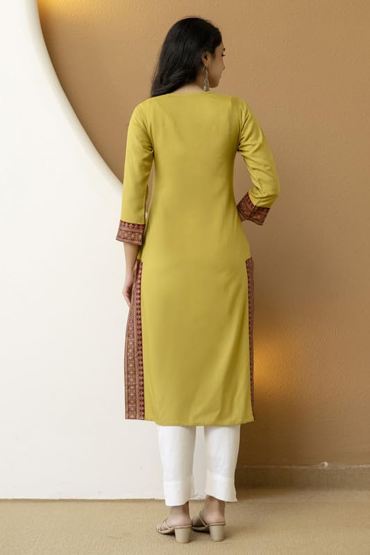 Image of New Rayon Floral Printed Knee Length Straight Casual Kurta for Women | Women Fomal Kurti