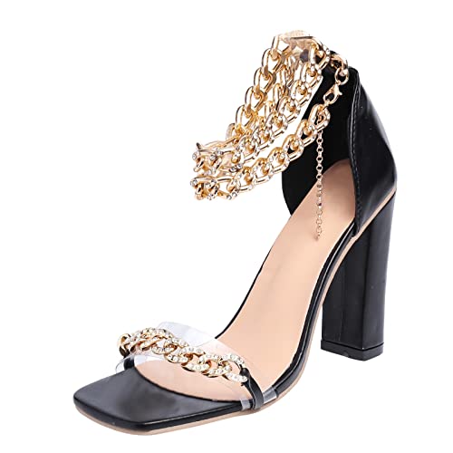 Elegantes zapatos de tacón de verano para mujer, sandalias con tacón, elegantes con correa cruzada, sandalias de tacón alto, sandalias transparentes de noche, sandalias de cuña, sandalias de punta