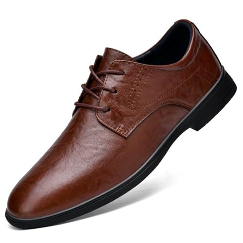 Elegant Leather Lace Up Oxford Shoes for Men Ideal for Business Wear and Formal Occasions