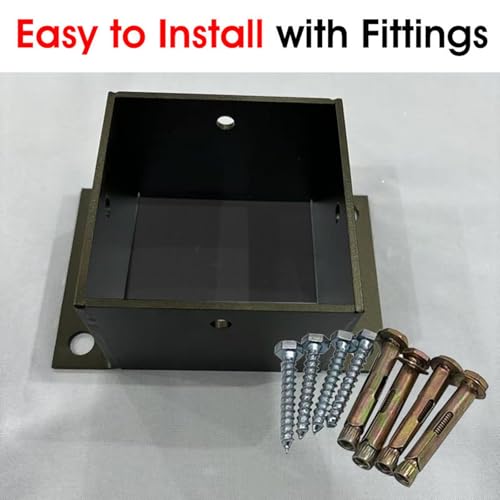 Soporte de poste negro para carteles/columnas de madera/hormigón/cubierta, brida de piso de poste de valla 2 x 2-6 x 6 pulgadas, anclaje de barandilla comercial, paquete de 2