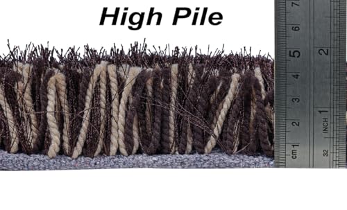 Image of FIASCO Premium Tie Dye Shaggy Carpet Bedside Runner | 2 Inch Pile Height Back in Canvas for Bedroom, Kids Room, Guest Room Microfiber Soft Plush Fluffy Shaggy Carpet | 2x6 Feet Brown Gold Mix