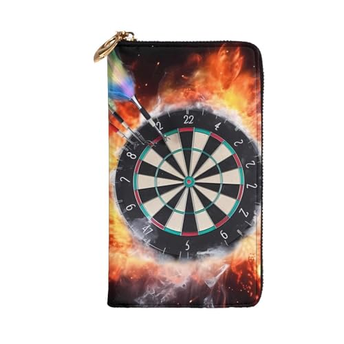 Dart Board Wallet for Men Women Long Purse Leather Clutch Large Business Handbag Travel Phone Holder Credit Card Holder Money Case with Zipper Leather Wallets Gift2