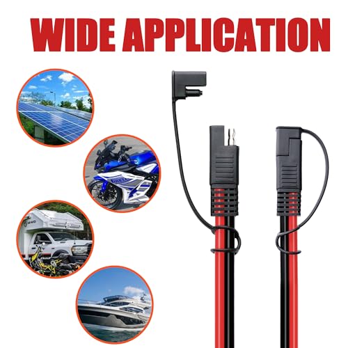 Magiktech 1.6/3.3/6.5/13/25/50 FT SAE to SAE Extension Cable 14AWG,SAE Adapter Cable,SAE Ports Wire for Solar Panel Battery Automotive RV Camp Trailer Tractor (25FT/7.6M) by Magiktech - Used condition - Image 6