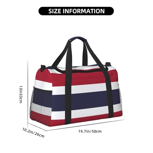 Sac de nuit drapeau Thaïlande noir taille unique pour week-end