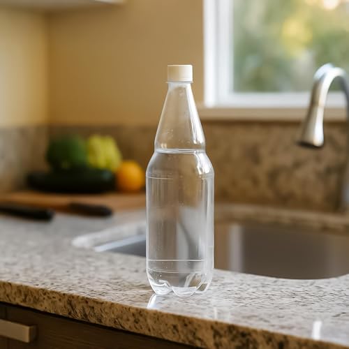 Image of Hiceeden 10 Pcs 33 oz Plastic Soda Bottles with Caps, 1L Disposable Long Neck Wine Bottles with Lid, Reusable Empty Plastic Bottle for Beverage, Liquor, Beer, Milk, Juices, Smoothies