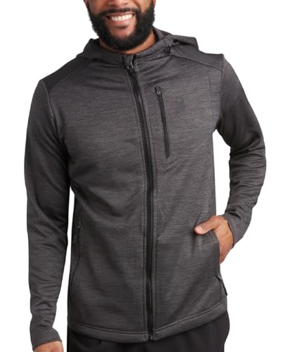 Spyder Mens Zip Up Hoodie - Hoodies for Men, Performance Fleece Sweatshirt Zip Up Hoodie for Hiking Gym UPF 30 Sun Protection