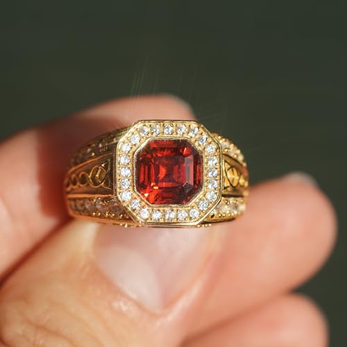 Red Ruby Celtic Knot Ring for Men 14K Gold Plated in Sterling Silver Red Ruby Wedding Band Ring Customizable Solid Gold Sizes 4-183