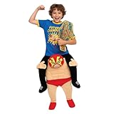 Morph Piggyback Wrestler Costume Boys, Luchador Outfit Kids Funny Ride on Mexican Wrestling Halloween Costume Boys & Girls