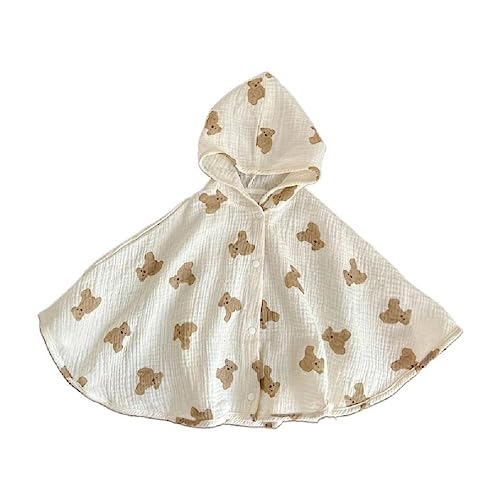 huwvqci Baby Sun Protective Cartoon Bear Print Hooded Bath Towel For Infant Boys Girls Gender Neutral Out Clothing Baby With Hoods