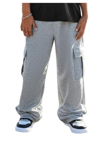 GORGLITTER Boy's Baggy Cargo Pants Elastic Waist Workout Sweatpants with Pockets
