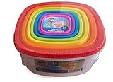 Square Food Storage Containers, 14-Piece Set, BPA Free, Airtight Lids, Dishwasher Safe