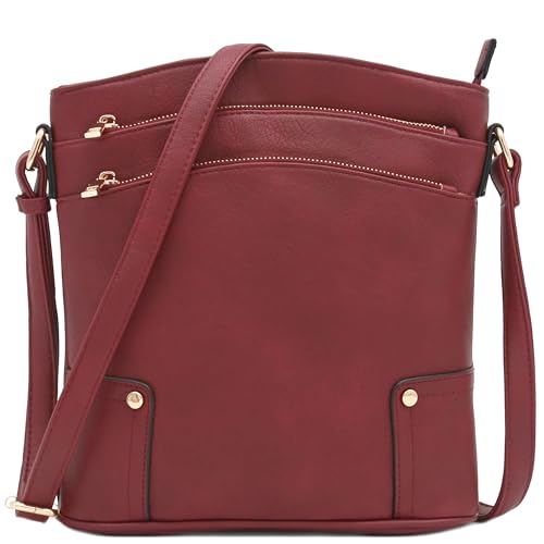 Image of ALYSSA Triple Zip Pocket Large Crossbody Bag