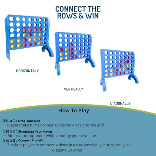 Image of Select 4 - 4 in a Row Strategy Board Game for Kids & Family | Classic 2-Player Puzzle & Logic Game | Indoor Fun & Travel-Friendly Toy for Boys & Girls