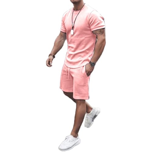 Men's Shirt and Shorts Set 2 Piece Outfits Fashion Summer Tracksuits Casual Sportwear Set