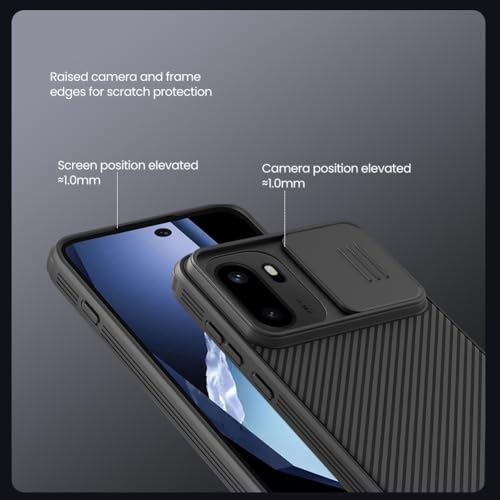 Image of PRITO Classic Series for OnePlus 15R (1+15R) Back Case with Camera Cover, [Camera Lens Protector] [Scratch-Resistant] [360 Full Protection] Shockproof Slim Phone Case - PC+TPU (Black, 1+15 R)