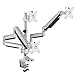 SIIG Triple Monitor Desk Mount-13 to 32",Silver,Premium Gas Spring,for Flat Panel/Curved Monitor,Fully Adjustable, 3 Display(s),Load Bearing 15.4 lbs max Each,VESA 75 x 75, 100 x 100 CE-MT3611-S1