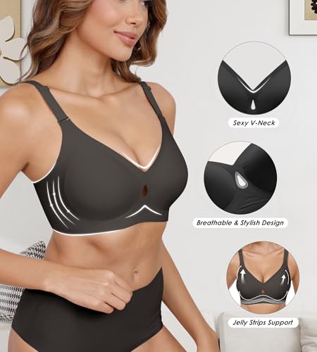 Image of DEANGELMON Bras for Women No Underwire Wireless Push Up Bras - Seamless Full Coverage Bralettes Comfortable Everyday Bra
