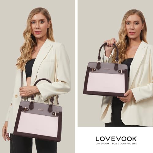 Image of LOVEVOOK Purses and Handbags for Women, Tote Shoulder Bag Satchel Purse and PU Leather Top Handle for ladies