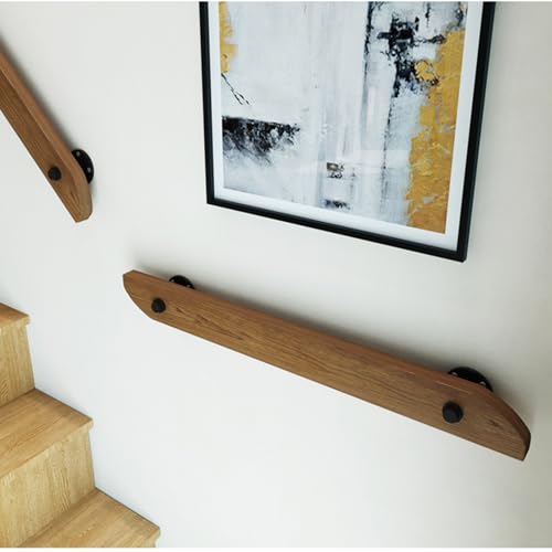Rampe d'escalier bois 30cm main courante murale support de sécurité intérieur - 7