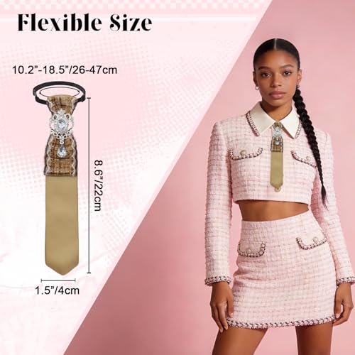 Image of Rhinestone Ties for Women, Skinny Neck Tie for Women Business Prom