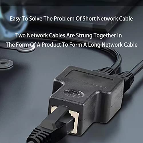 image for tunghey Ethernet Splitter, RJ45 1 to 2 Ethernet Splitter Coupler Adapt