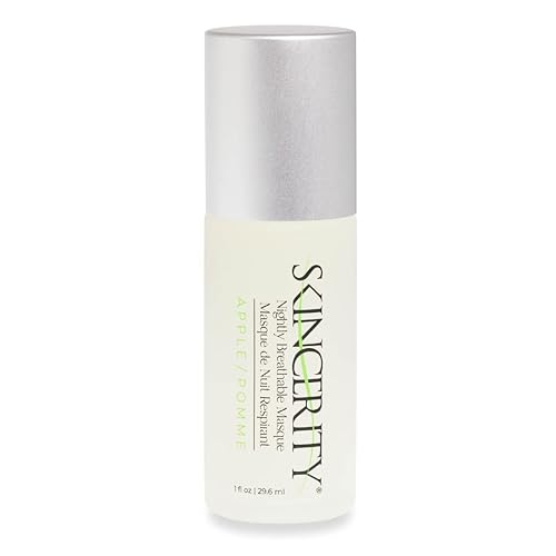 Máscara transpirable nocturna: manzana, aceite de semilla de uva y vitamina E, antienvejecimiento, reduce el tamaño de los poros y las arrugas,