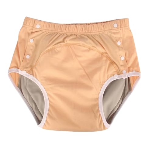 GJXWD Calzoncillo Adultos de Incontinencia, Fácil de Poner Y Quitar, Bragas A Prueba de Fugas Calzoncillos de Incontinencia Algodón Absorbente, Lavables ReutilizableYellow,L