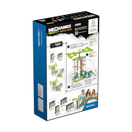 Geomag Mechanics Gravity Vertical Motor Jeu Educatif et Créatif pour les Enfants Blocs de Construction Magnétiques Moteurs Verticaux avec Blocs Magnétiques Lot de 183 Pièces - vue 3