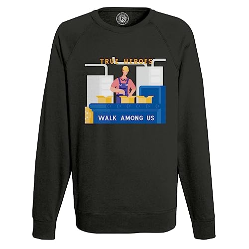 Sweatshirt Homme Les Vrais Héros ouvrier industrie textile confortable