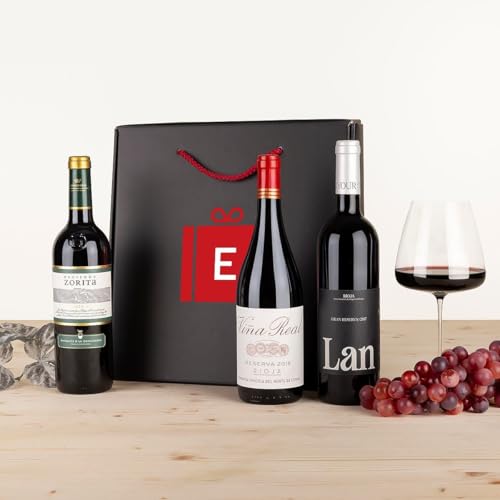 EUROLOTES Vino Tinto Selección Rioja y Arribes, Lan Gran Reserva, Zorita Crianza, Viña Real Reserva, 3 Botellas x 750ml