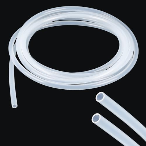 Tuyau en silicone flexible de 4 m de long - Convient à un usage alimentaire - Diamètre intérieur : 6 mm x 8 mm - Diamètre extérieur : 8 mm - Tuyau en silicone transparent pour transfert de pompe