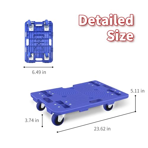 Carretilla plegable con ruedas giratorias 360° y capacidad 330lb miniatura 2