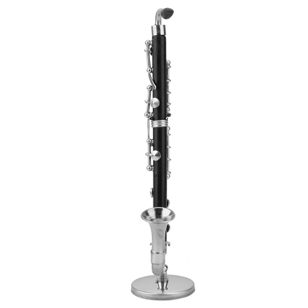 Miniature Clarinette Basse, Clarinette Noire Instrument de Musique pour Décoration de Salle et Dollhouse avec Étui