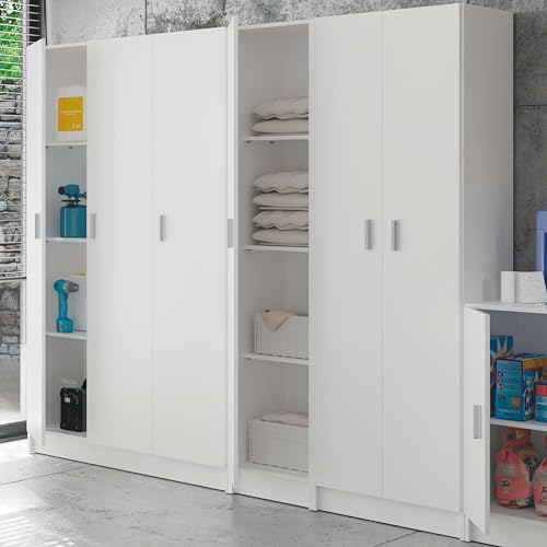 Habitdesign Armario Multiusos, 1 Puerta, Columna, Acabado en Color Blanco Mate, Medidas: 37 cm (Ancho) x 182 cm (Alto) x 37 cm (Fondo) - imagen 2