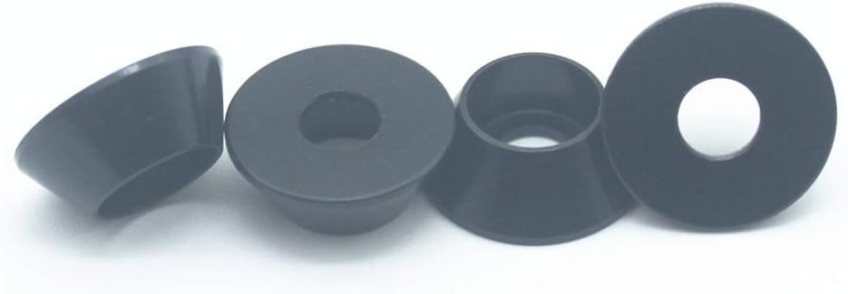 50PCS M3 Cone Washer Aluminum Alloy Cone Cup Head Screw Gasket Conical Fender Washer (Black)