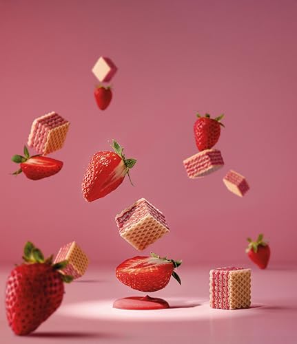 Image of Loacker Quadratini Strawberry Wafer Cookies, 30% Less Sugar, 6-Pack