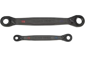 Klein Tools 57032 4&quot;-1 Ratcheting Wrench Set, SAE, 2-Piece