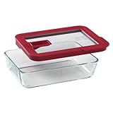 Pyrex No-Leak Lids 3-Cup Rectangle Glass Food Storage