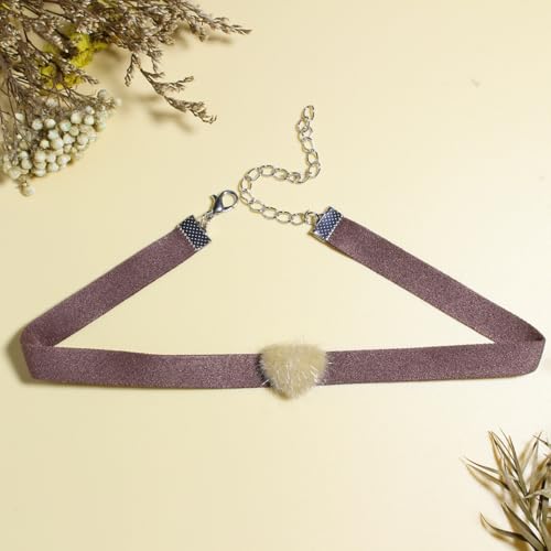 Nova&Aria Chokers Set For Women Heart Choker Necklaces Flower Pendant Velvet Cute Pink Turquoise Blue White Black Choker Necklace Christmas Colorful Lace Chokers4