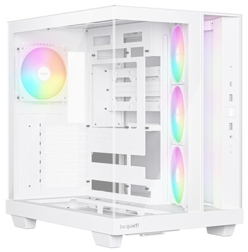 Image of be quiet! Light Base 500 LX White PC Case, Fully Windowed Front and Side | Show case, Dual Chamber Design, Mid Tower Computer Case, ARGB Fan hub, 4 Light Wings LX PWM Fans, Backside Connector Design