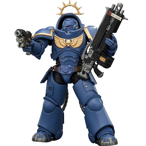 JOYTOY Warhammer 40K Space Marine 2 Game Edition Ultramarines Heavy Intercessor with Heavy Bolt Rifle and Bolt Pistol 1/18 Action FigurSammeln Und Zeigen Modell